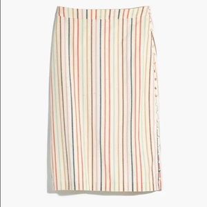 Madewell flecked rainbow strip skirt
